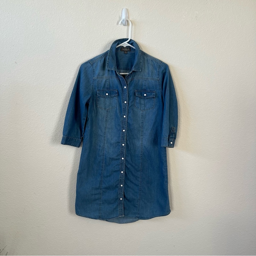 Denim Button-Up Shirt Dress